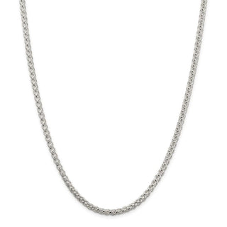 24" Sterling Silver 4mm Round Spiga Chain Necklace
