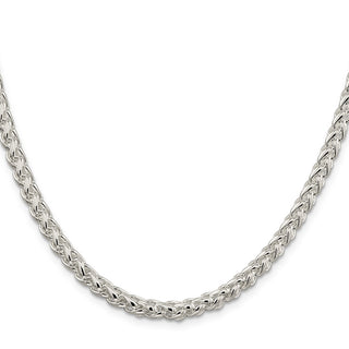 22" Sterling Silver 5mm Round Spiga Chain Necklace
