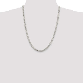 24" Sterling Silver 5mm Round Spiga Chain Necklace
