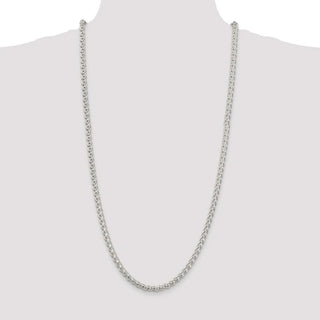 30" Sterling Silver 5mm Round Spiga Chain Necklace