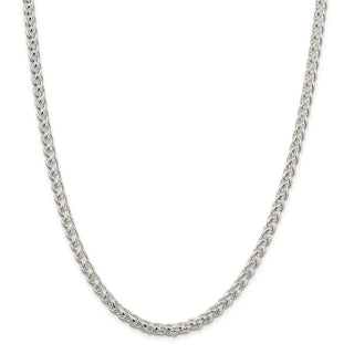 30" Sterling Silver 5mm Round Spiga Chain Necklace