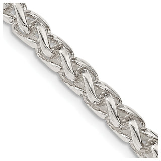 22" Sterling Silver 5mm Round Spiga Chain Necklace