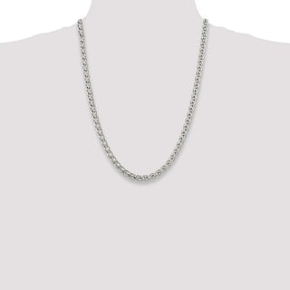 24" Sterling Silver 6mm Round Spiga Chain Necklace