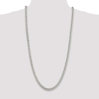 30" Sterling Silver 6mm Round Spiga Chain Necklace