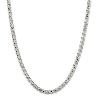 30" Sterling Silver 6mm Round Spiga Chain Necklace