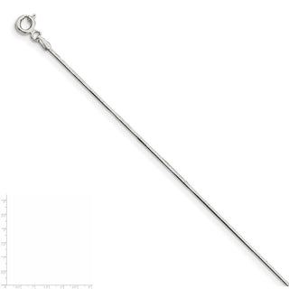 24" Sterling Silver .7mm Square Snake Chain