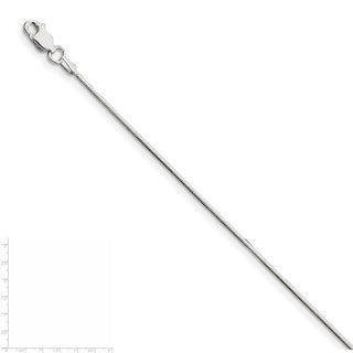 24" Sterling Silver .8mm Square Snake Chain