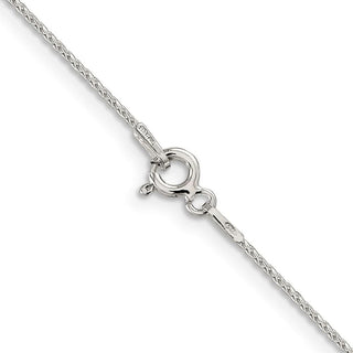 30" Sterling Silver .85mm Diamond-cut Round Spiga Chain