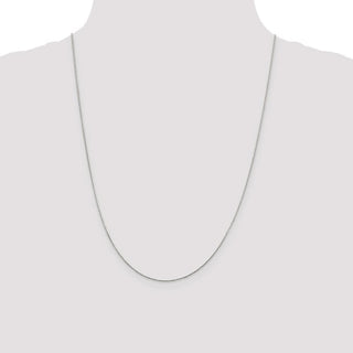 24" Sterling Silver .85mm Diamond-cut Round Spiga Chain