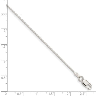 24" Sterling Silver .95mm Diamond-cut Round Spiga Chain Necklace