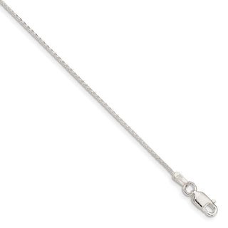28" Sterling Silver .95mm Diamond-cut Round Spiga Chain Necklace