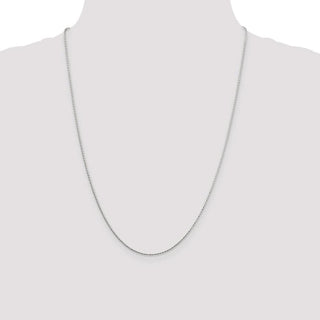 24" Sterling Silver 1.25mm Diamond-cut Round Spiga Chain Necklace