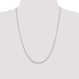 24" Sterling Silver 1.5mm Diamond-cut Round Spiga Chain Necklace