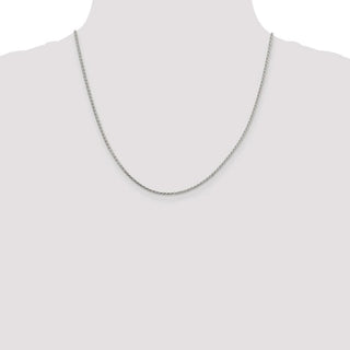 20" Sterling Silver 1.7mm Diamond-cut Round Spiga Chain Necklace