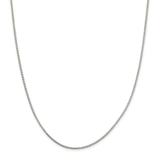 24" Sterling Silver 1.7mm Diamond-cut Round Spiga Chain Necklace