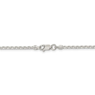 26" Sterling Silver 2.15mm Diamond-cut Round Spiga Chain Necklace