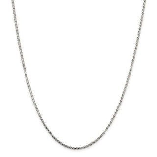 30" Sterling Silver 2.15mm Diamond-cut Round Spiga Chain Necklace