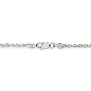 26" Sterling Silver 2.85mm Diamond-cut Round Spiga Chain Necklace