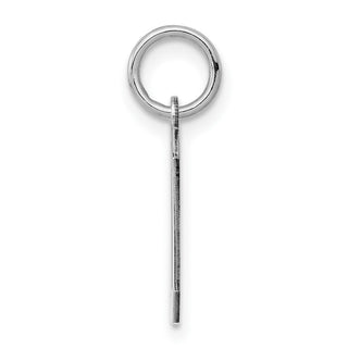 Sterling Silver Rhodium-plated Small Polished Number 0 Charm