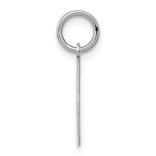 Sterling Silver Rhodium-plated Small Polished Number 1 Charm