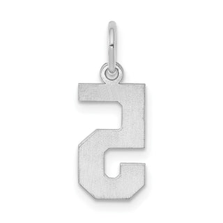 Sterling Silver Rhodium-plated Small Polished Number 5 Charm