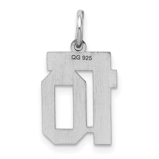 Sterling Silver Rhodium-plated Small Polished Number 10 Charm