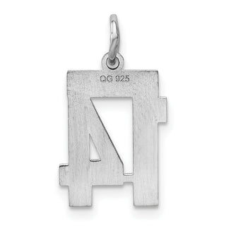 Sterling Silver Rhodium-plated Small Polished Number 14 Charm