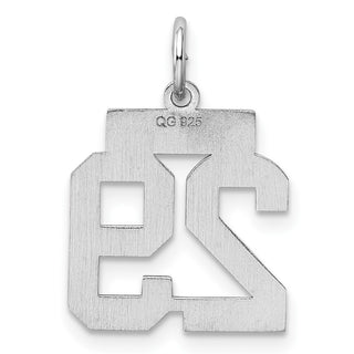 Sterling Silver Rhodium-plated Small Polished Number 29 Charm