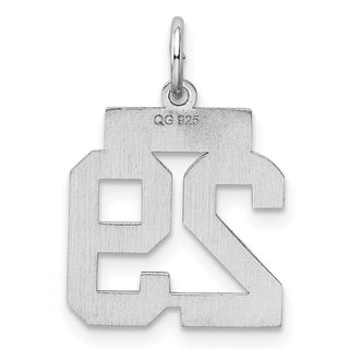 Sterling Silver Rhodium-plated Small Polished Number 29 Charm