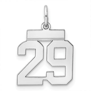 Sterling Silver Rhodium-plated Small Polished Number 29 Charm