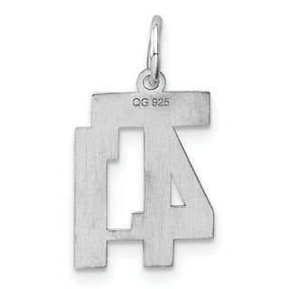 Sterling Silver Rhodium-plated Small Polished Number 41 Charm