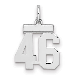 Sterling Silver Rhodium-plated Small Polished Number 46 Charm