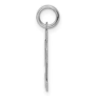 Sterling Silver Rhodium-plated Small Polished Number 52 Charm