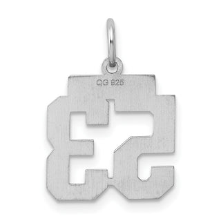 Sterling Silver Rhodium-plated Small Polished Number 53 Charm