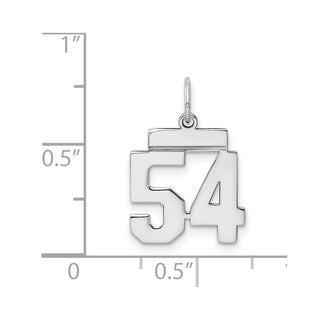 Sterling Silver Rhodium-plated Small Polished Number 54 Charm