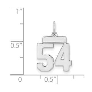 Sterling Silver Rhodium-plated Small Polished Number 54 Charm