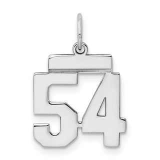 Sterling Silver Rhodium-plated Small Polished Number 54 Charm