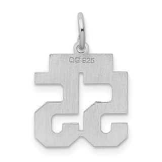 Sterling Silver Rhodium-plated Small Polished Number 55 Charm