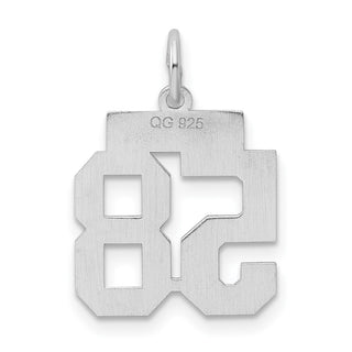 Sterling Silver Rhodium-plated Small Polished Number 58 Charm