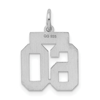 Sterling Silver Rhodium-plated Small Polished Number 60 Charm