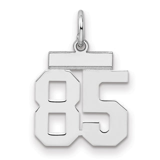 Sterling Silver Rhodium-plated Small Polished Number 85 Charm
