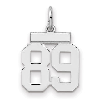 Sterling Silver Rhodium-plated Small Polished Number 89 Charm