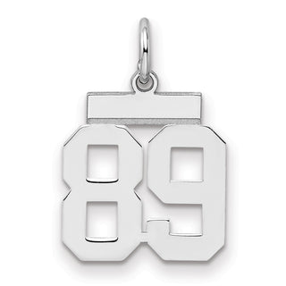 Sterling Silver Rhodium-plated Small Polished Number 89 Charm