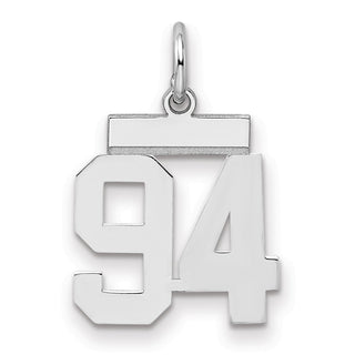 Sterling Silver Rhodium-plated Small Polished Number 94 Charm