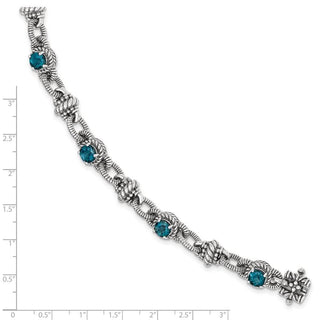 7.75" Sterling Silver London Blue Topaz Bracelet