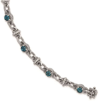 7.75" Sterling Silver London Blue Topaz Bracelet