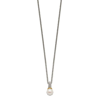 18" Shey Couture Sterling Silver with 14K Accent 18 Inch 8-9mm Freshwater Cultured Pearl Necklace