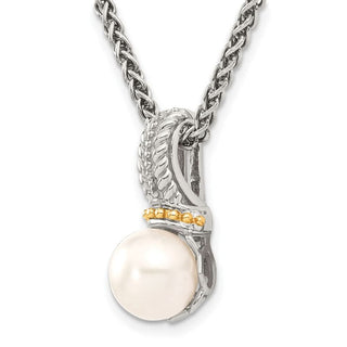 18" Shey Couture Sterling Silver with 14K Accent 18 Inch 8-9mm Freshwater Cultured Pearl Necklace