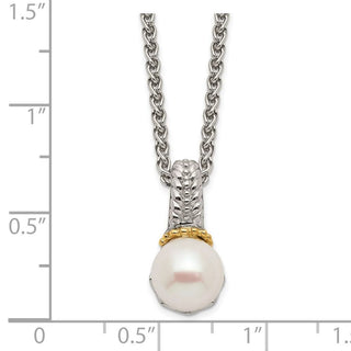 18" Shey Couture Sterling Silver with 14K Accent 18 Inch 8-9mm Freshwater Cultured Pearl Necklace