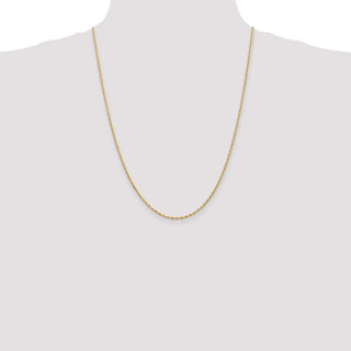 24" 14k Yellow Gold 1.85mm Diamond-cut Quadruple Rope Chain Necklace